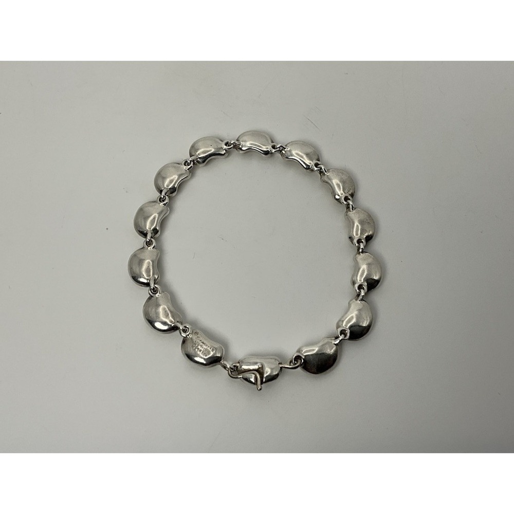 Elsa Peretti Tiffany & Co. 7" Sterling Silver 14 Bean Bracelet w/RARE Clasp VTG